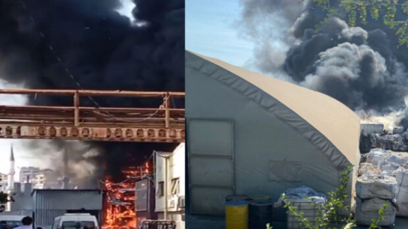 Boya fabrikasında yangın. (video haber) 