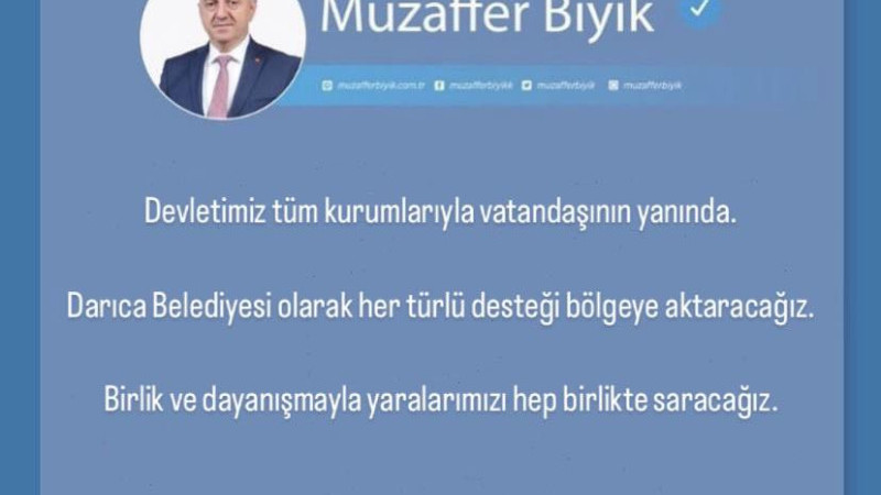  “DARICA BELEDİYESİ OLARAK HER TÜRLÜ DESTEĞİ AKTARACAĞIZ”