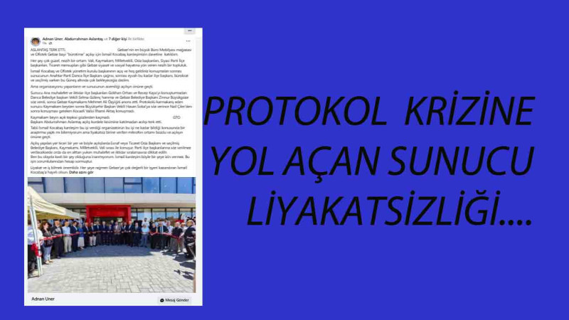 Açılışta protokol krizi…